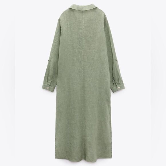 Zara 100% Linen Shirt Dress - Picture 6 of 10